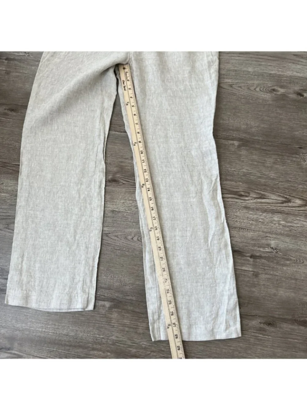 Reformation Freddie Straight Leg Linen Pants Womens 4 Natural Full‎ Length